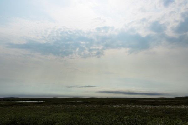 Bright sky in Tuktoyaktuk by Laurie Kindred